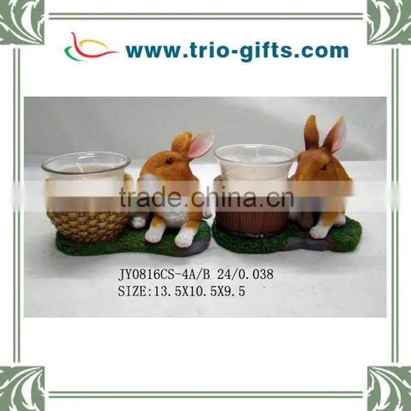 Decorative Candle Holder With Resin Cute Rabbit Mould photo-2