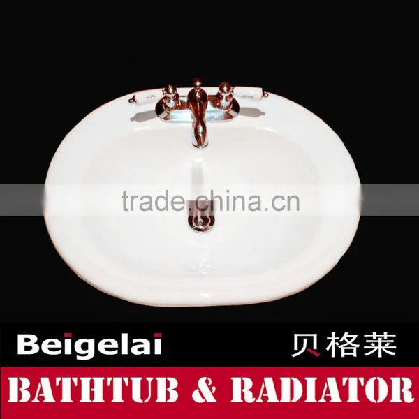 traditional porcelian enamelled cast iron bathroom sink