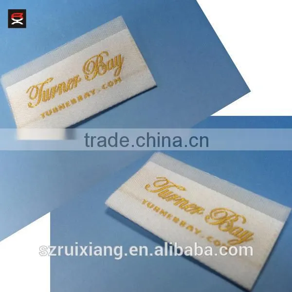 Golden Yarn Woven Label ,center Fold Labels