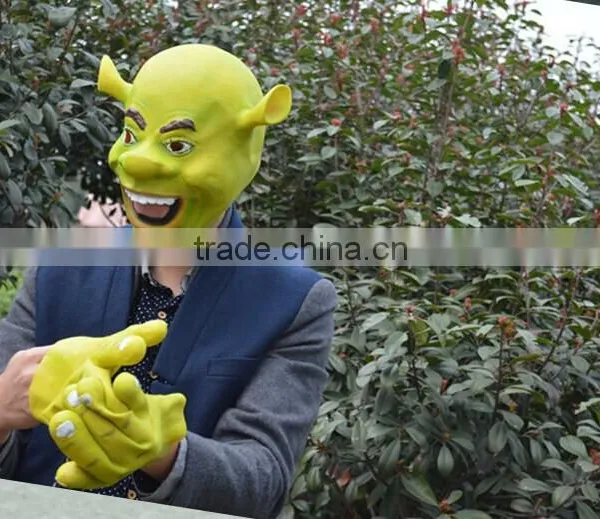 Adults Shrek Fancy Dress Costume Latex Mask With Gloves photo-3
