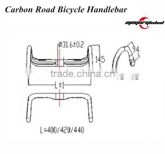 Top Quality Toray T700 Full Carbon 400/420/440mm Road Bicycle Handlebar 700C Road Bicycle Handlebar photo-5
