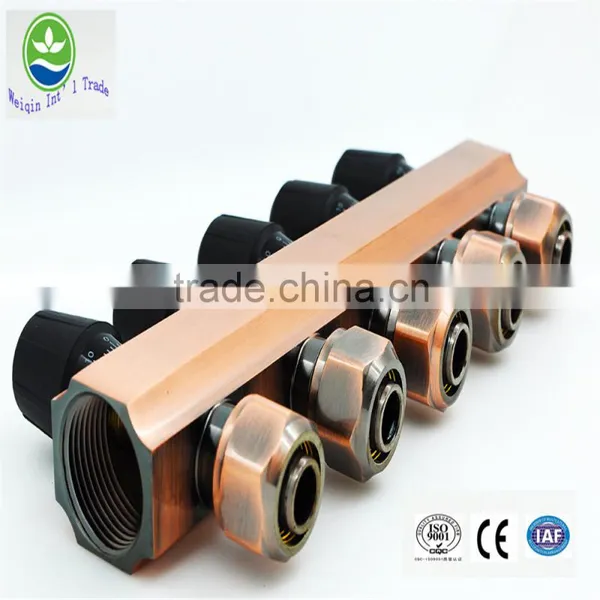 6 Ports Brass Water Separator Compositive Underfloor Heating Manifolds Brass Manifolds photo-4