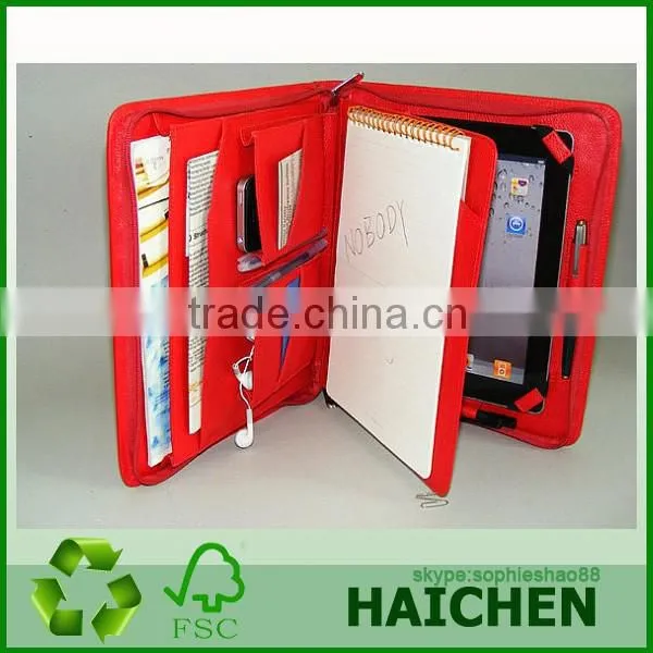 Hot Selling Leather Portfolio Case With Zipper Closure photo-6