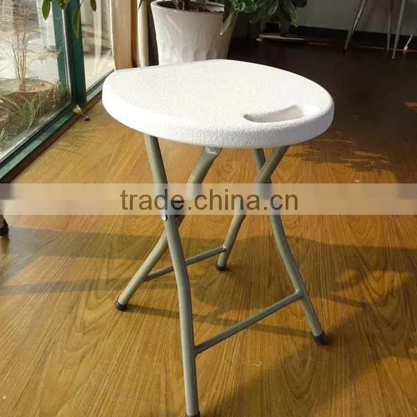 Blow Moulded Strong and Durable 45H Metal Leg Folding Garden Stool photo-3