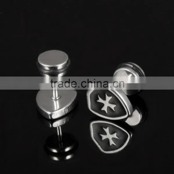 2016 Fashion Stainless Steel Body Jewelry Catholic Shape Catholic Cross Male Earring photo-2