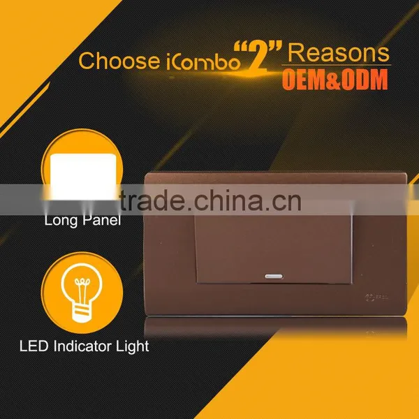 Wall Mount Motion Sensor Light Three Gang One Gang One Way Push Button Wall Switch
