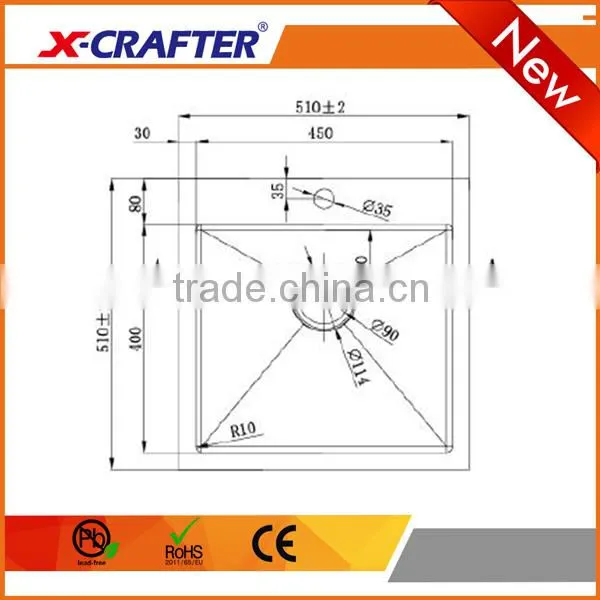 Pro CNC Welding Process Overmount Fancy Single Bowl Kitchen Sink photo-2