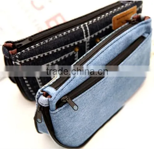 Fashion Jeans Pencil Case With Two Zippers Made in China photo-2