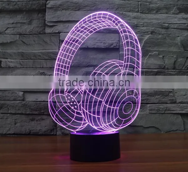 Novelty Lighting Fashionable Table Lamp Touch Switch 3D LED Night Light Acrylic Colorful Gradient Atmosphere Lamp With USB Line