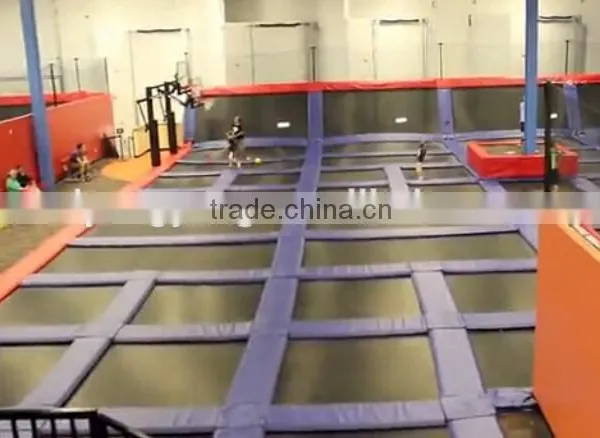 Kids Square Trampoline Park With Basketball Hoop photo-2