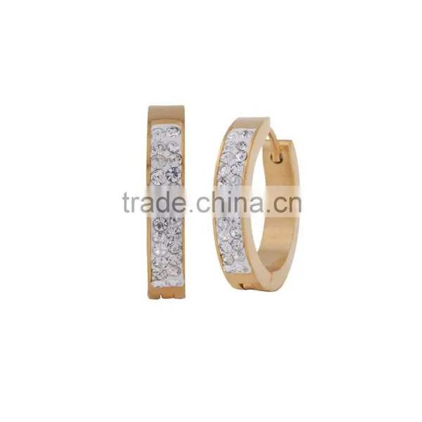 Fashion Women's Gold Plated Stainless Steel Huggie Earring Wholesale photo-5