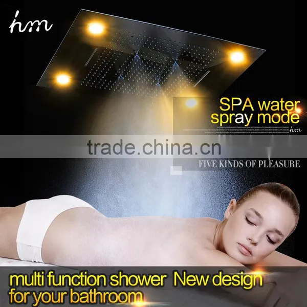 Shower With Led Light Color Remote Control Multiple Function Led Light Shower Rainfall Waterfall Water Curtain photo-2