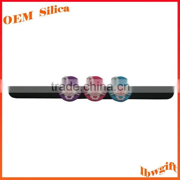 3D Logo Whole Multi Logo Silicone Slap Band