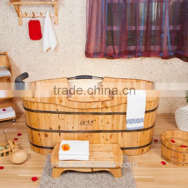 Cedar Wooden Tub Freestanding Bathtub Teak Wood