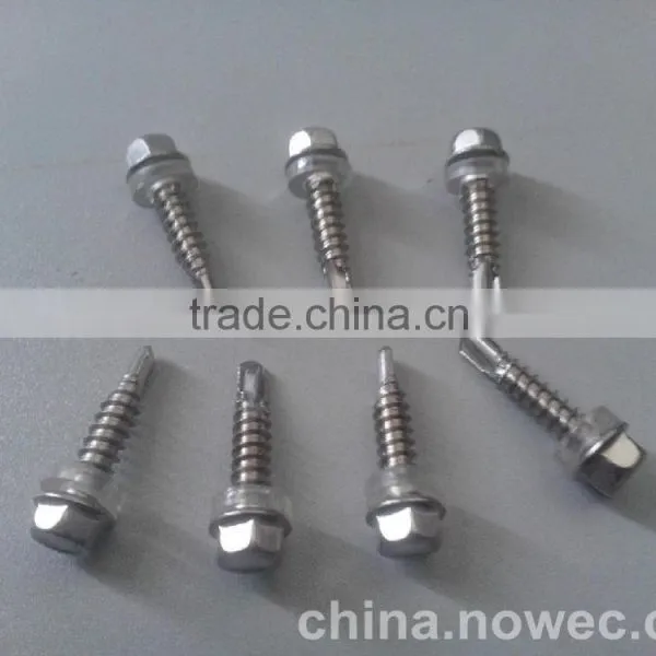 Hex Washer Head Self Drilling Screw With Wing and Bond Washer photo-2