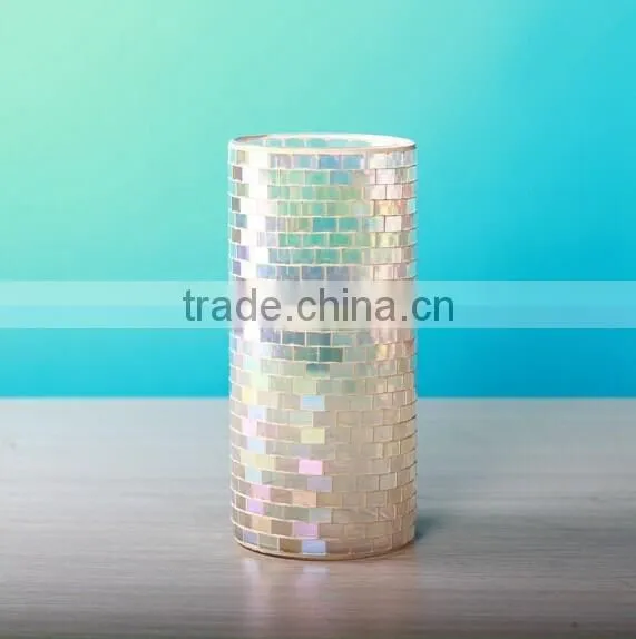 Glass Mosaic Decorative Vase, Mirrored Mosaic Vase With Decoration photo-2