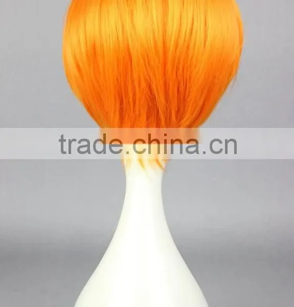 Costume Short Orange Wig With Bangs N377 photo-3