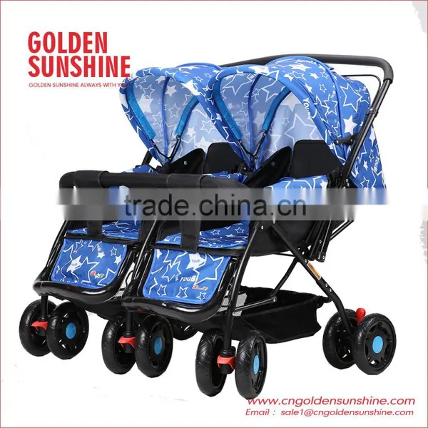 Twins Baby Pram With Front Wheels Shocking Proof photo-4