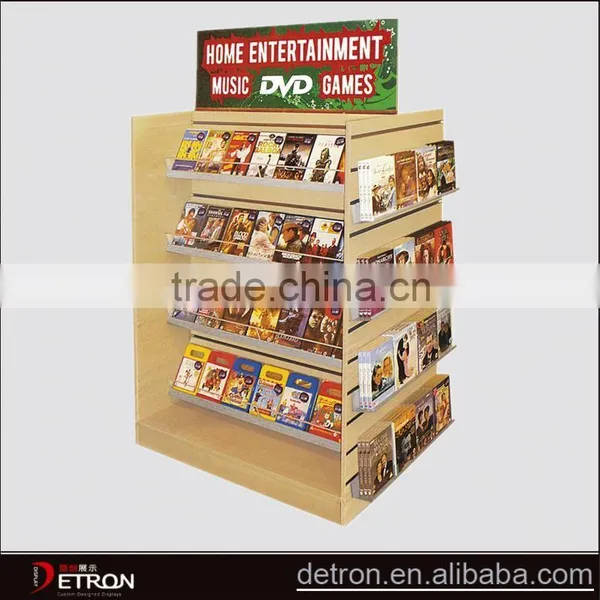 Customized Wooden CD Video Display Shelf