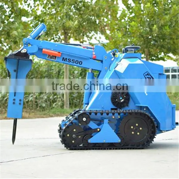 MS500 0.5Ton Mini Skid Steer Wheel Loader With Trencher Attachment photo-4