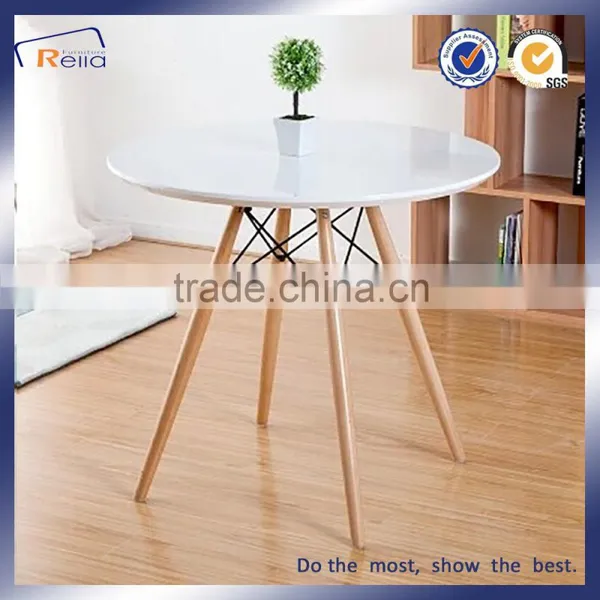 MDF Dining Table With Metal Frame & Beech Wood Legs photo-4