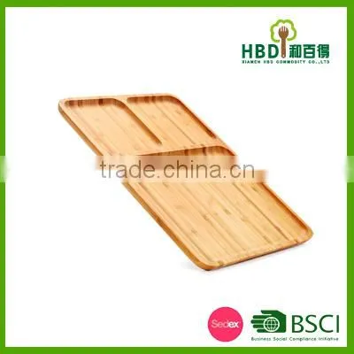 Best Selling Bamboo Food Storage Tray 3 Compartment Food Tray photo-2
