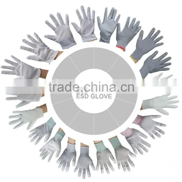 Nylon PU Tip Coating Antistatic Gloves photo-5