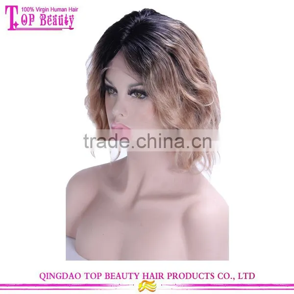 6A Quality Brazilian Virgin Hair Bob Ombre Two Tone Lace Front Wig photo-4