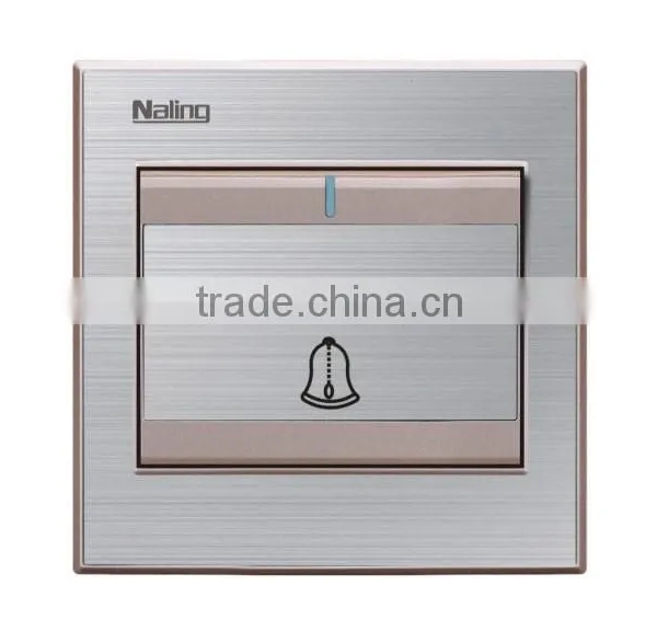 wall switch Brushed stainless steel electrical door open bell switch