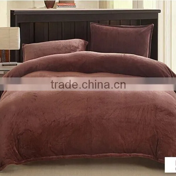 2014 Wholesale Popular Thick Polyester Bright Plain Color Flannel Blanket and Pillow Case photo-3
