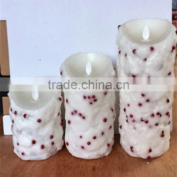 Led Flameless Candles Christmas Decorative Moving Wick Candles 3pcs Moving Wick Christmas Candles photo-2