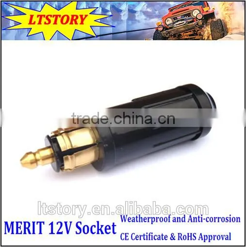 Black Color Car Merit 12V Rated Voltage 0-35V DC Max Current 16A Power Plug Power Socket