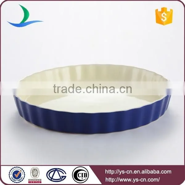 Good quality Oval dark blue personalized ceramic bakeware