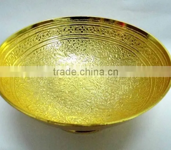 Promotional Gift, Corporate Gift, New Year Gift Beautiful Gold Plated Brass Bowl photo-2