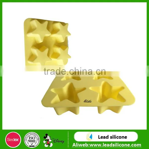 Sedex Audited Factory Wholesale Personalized Custom Star Shape Silicone Ice Cube Tray photo-3