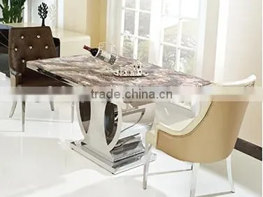 TH337 Stainless Steel Marble Top Dining Table for Sale photo-2