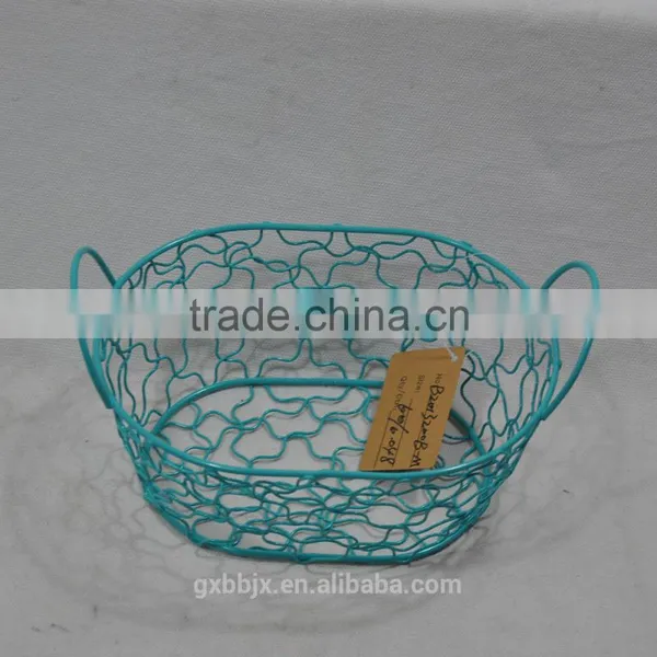 Set of Three Metal Wire Storage Basket With Handle photo-2