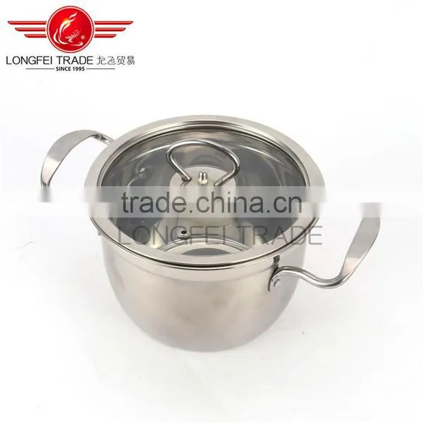 Longfei Stainless Steel Handle Hign Pot/ Stock Pot/ Soup Pot With Glass Lid photo-3