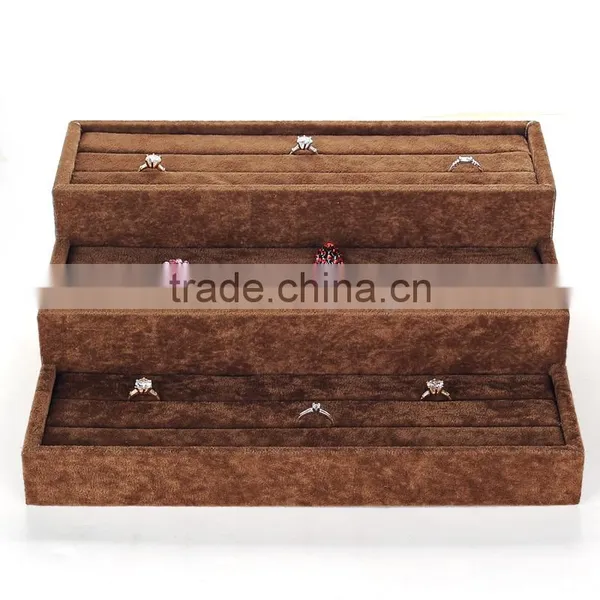 2016 Hand Made Three Layers Countertop Ring Display Case Customized photo-2