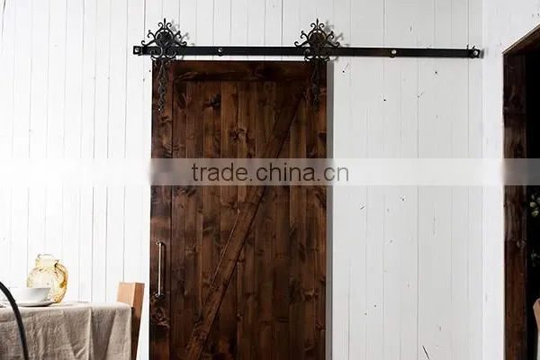 High Quality Hot Sale Barn Door Sliding Flat Steel Black Door Roller and Track With Soft Closer photo-6