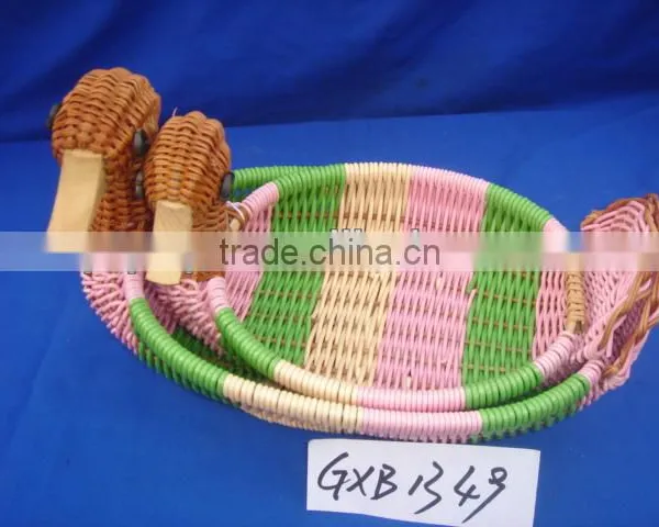 Plastic Rattan Storage Basket Animal Shape Basket Festival Basket