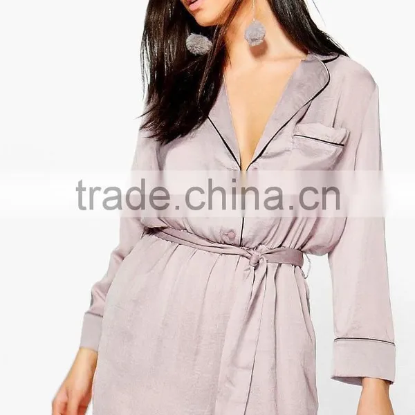 2017 Fashion Designer Jumpsuits 100% Polyester 70s Pyjama Style Jumpsuit Adult Jumpsuit Pajama photo-3