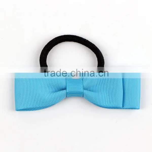 Wholesale Baby Girls Pink Grosgrain Ribbon Elastic Hair Band With Rubber photo-4
