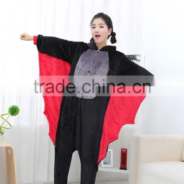 Flannel Cartoon Adult Animal Jumpsuit Animal Pajamas Jumpsuit Bat Design photo-3