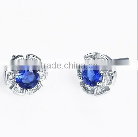 Exquisite Cheap Beautiful Flower 925 Sterling Silver Earring With AAA CZ Stone photo-2