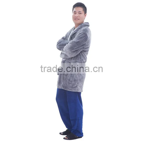Polyester Flannel Bathrobe ,man Sexy Nightwear photo-2