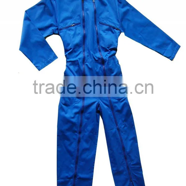 Men's Blue Two Zip Front Working Overalls