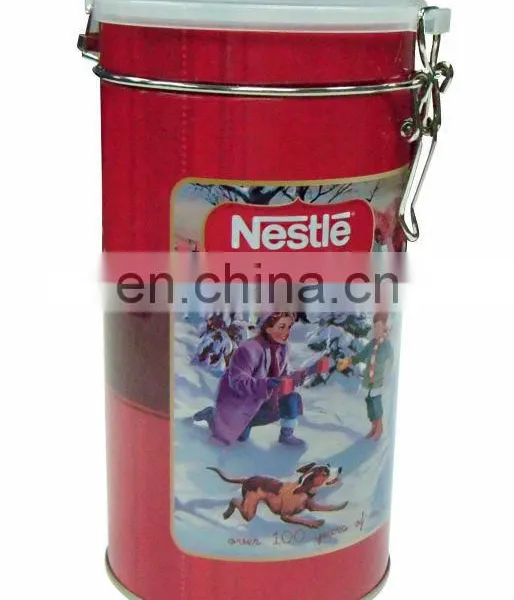 Round Hinged Coffee Tin Can,coffee Tin Packaging Box photo-6