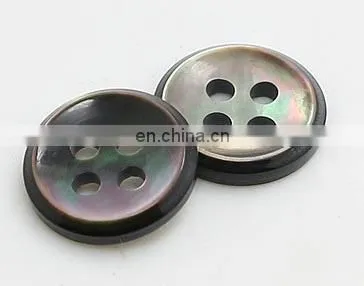 Cheap 10mm 4 Holes Tiny White and Black Natural Shell Buttons for Clothes photo-2