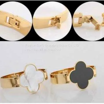 Fashion Jewelry Four-Leaf Clover Bracelet Stainless Steel Bracelet photo-2